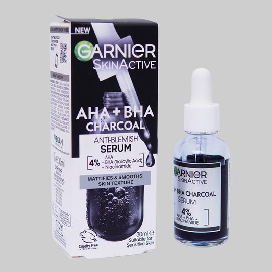 Garnier AHA+BHA Charcoal Anti-Blemish Serum 30ml