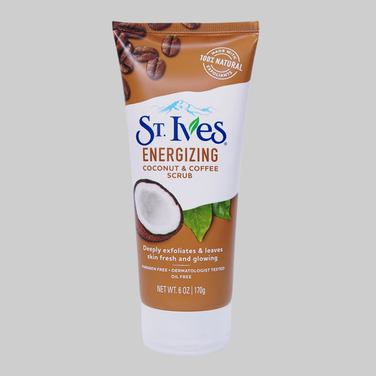 St.Ives Energizing Coconut & Coffee Scrub, Tube, Paraben & Oil Free, 170g