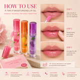P.TWO.P Moisturizing Lip Oil Set – Fruit Flavored Hydrating Lip Gloss Trio