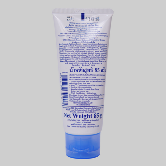 Mistine Acne Clear Facial Foam, 85g